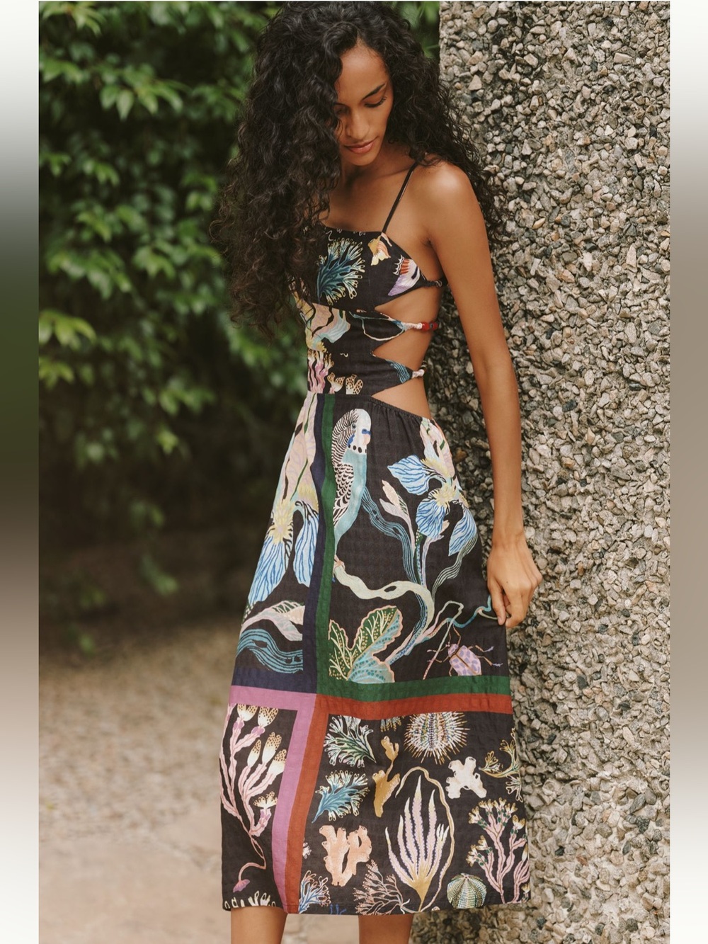 Anthropologie Celandine x Sarah Gordon Cutout Midi Dress - Sz L